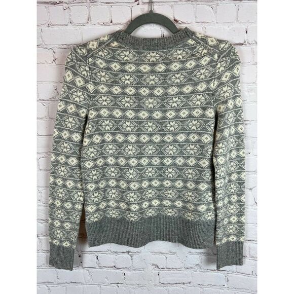 GAP lambs wool blend gray white aztec southwestern sweater pullover top size XS - Picture 6 of 7